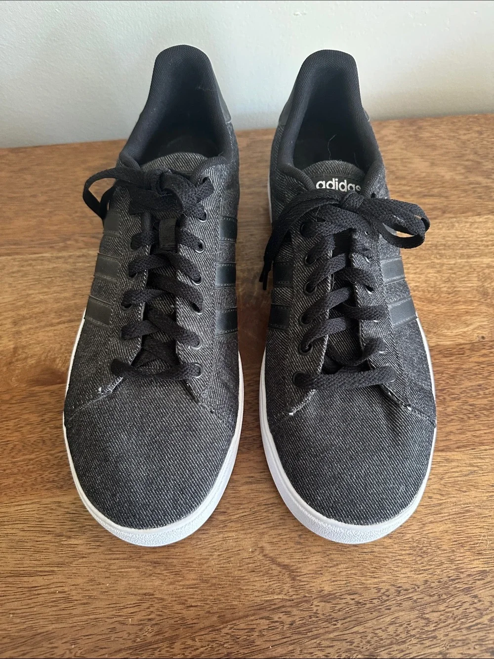 Adidas Daily 2.0 Black Denim Sneakers Men’s Size 10 Casual Shoes DB0284